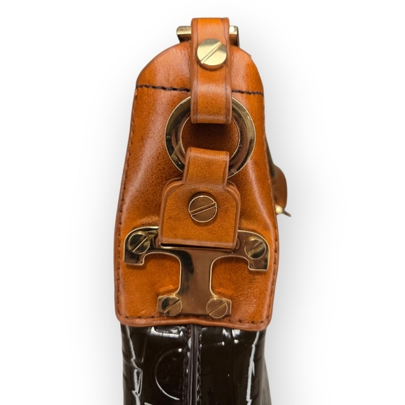 Tory Burch Embossed Patent Leather Shoulder Bag – Brown - Picture 12 of 17